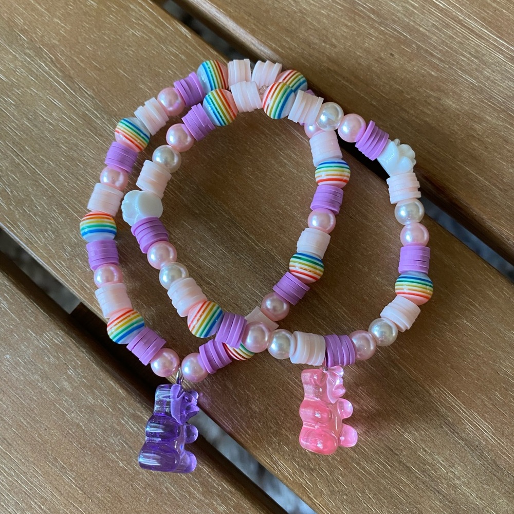 Gummy bear bracelets handmade 2 pack